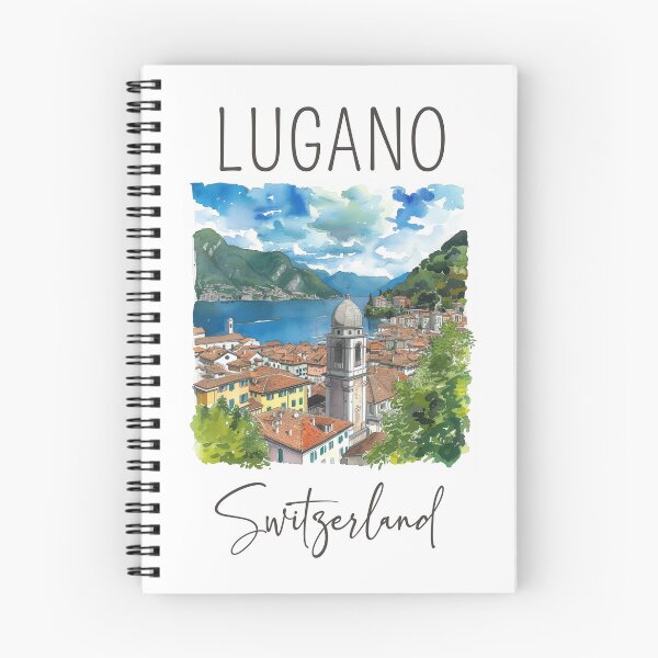 Item preview, Watercolor Design of Lugano - Switzerland  designed and sold by Sketch-Shack.