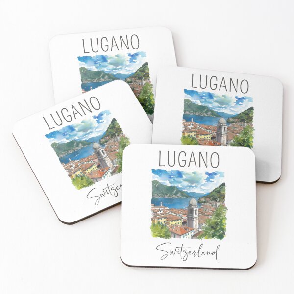 Item preview, Watercolor Design of Lugano - Switzerland  designed and sold by Sketch-Shack.