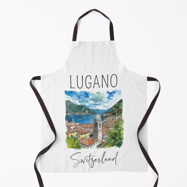 Item preview, Watercolor Design of Lugano - Switzerland designed and sold by Sketch-Shack.