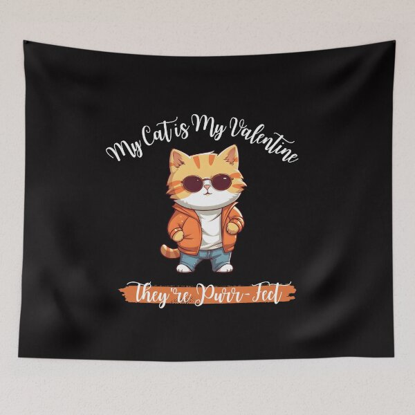 Item preview, My cat is my valentine, and they're purr-fect, Funny Valentine's quote for cat Lovers and Valentine's Day  designed and sold by CHAMSSTORE.
