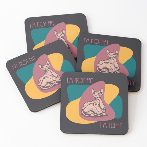 Item preview, Sphynx Cat Colorful/Off Black - "I'm not Fat, I'm Fluffy" designed and sold by WolfgangVFloof.