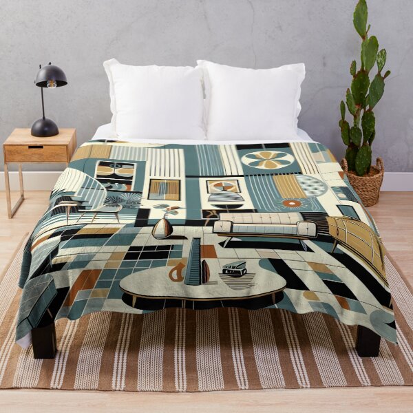 Item preview, Mid-century modern interior illustration pattern designed and sold by Inkstorm-London.