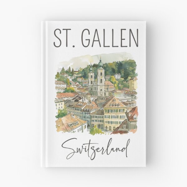 Artikelvorschau, Aquarelldesign von St. Gallen - Schweiz entworfen und verkauft von Sketch-Shack.
