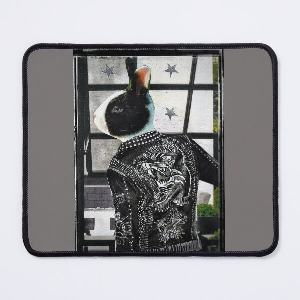 Item preview, Black and White Bunny Rabbit Portrait - 'One Bad Bunny' designed and sold by Nikki Fortuin Arts & Crafts.