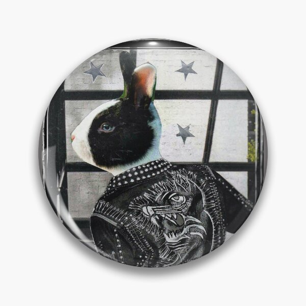 Item preview, Black and White Bunny Rabbit Portrait - 'One Bad Bunny' designed and sold by Nikki Fortuin Arts & Crafts.