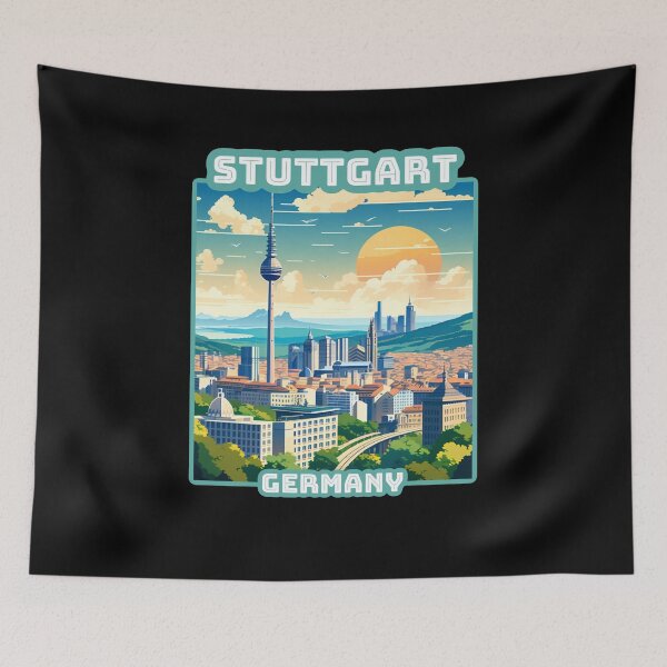 Item preview, Architectural landscape of Stuttgart, Germany. Beautiful travel design. designed and sold by Unitepeople.