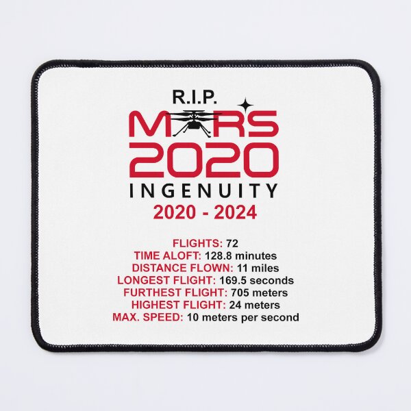 Item preview, Mars 2020 star Ingenuity R.I.P. (black) designed and sold by SolidEarthArt.