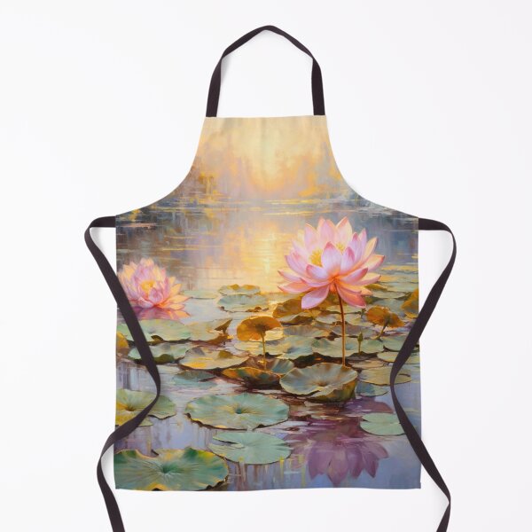 Item preview, Lotus Flower Water Lily III Pond Zen Art Oil Painting designed and sold by acrylicartp.