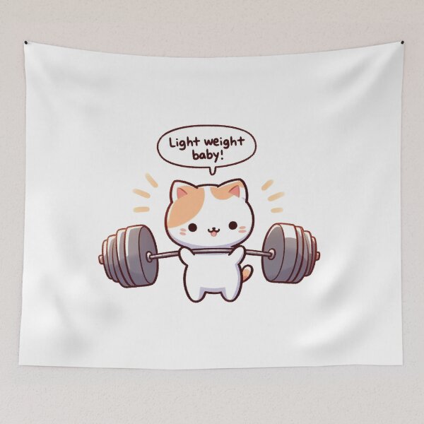 Item preview, Powerlifting: Cute Cat designed and sold by LemuellTrends.