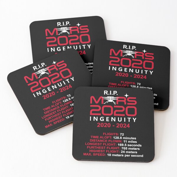 Item preview, Mars 2020 star Ingenuity R.I.P. (white) designed and sold by SolidEarthArt.