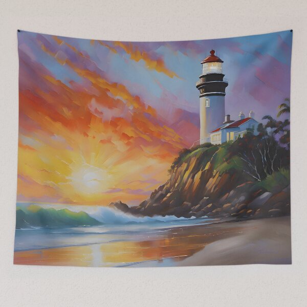 Item preview, Sunrise at Byron Bay Bold Oil Painting designed and sold by colorvisionart.