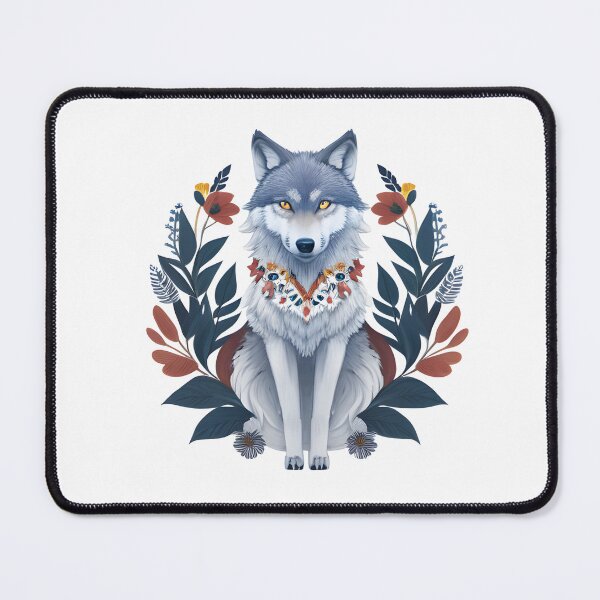 Item preview, Wolf Folk Art designed and sold by WondrousThings.