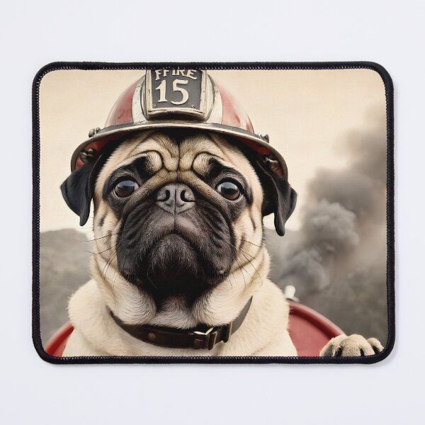 Item preview, Cute Pug Vintage Firefighter designed and sold by TheHotEnd.