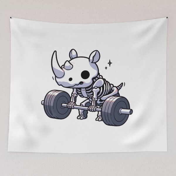 Item preview, Deadlift: Cute Rhino designed and sold by LemuellTrends.
