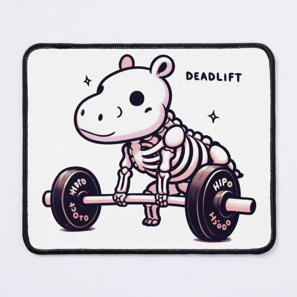 Item preview, Deadlift: Cute Hippo designed and sold by LemuellTrends.