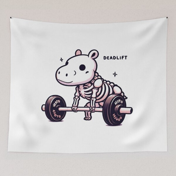 Item preview, Deadlift: Cute Hippo designed and sold by LemuellTrends.