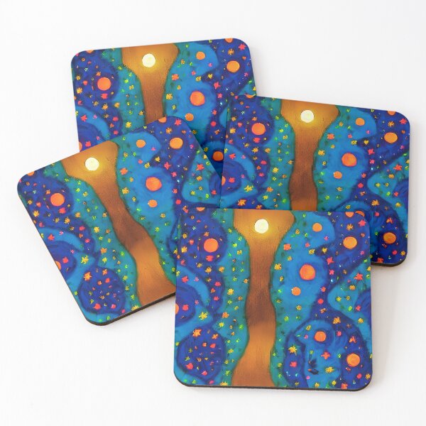 Item preview, Leading golden moon on the blue sky. designed and sold by CushyNest.