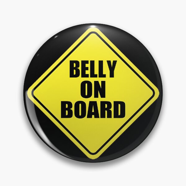 Artikelvorschau, Humorvolles Schwangerschaftswarnschild „Belly on Board“. entworfen und verkauft von JesterKrewArt.