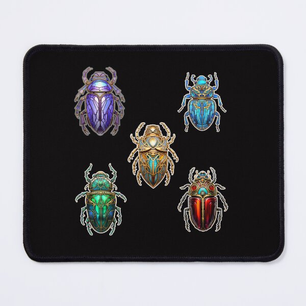Item preview, 5 Colorful Scarabs, Stained Glass Style designed and sold by stainedglass101.