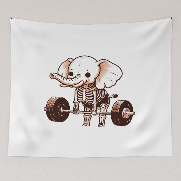 Item preview, Deadlift: Cute Elephant designed and sold by LemuellTrends.