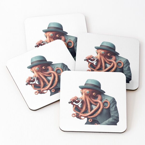 Item preview, Mr Octopus playing a harmonica in a one-man band designed and sold by tetisola.