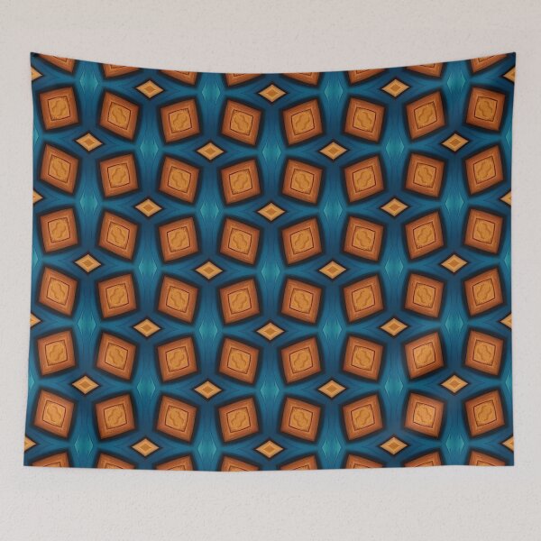 Item preview, A pattern of blue and orange squares designed and sold by johndesign88.