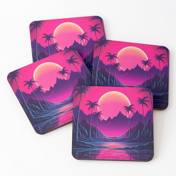 Item preview, Tropical Twilight Harmony: Ethereal Synthwave Oasis designed and sold by Mullet Monkey.