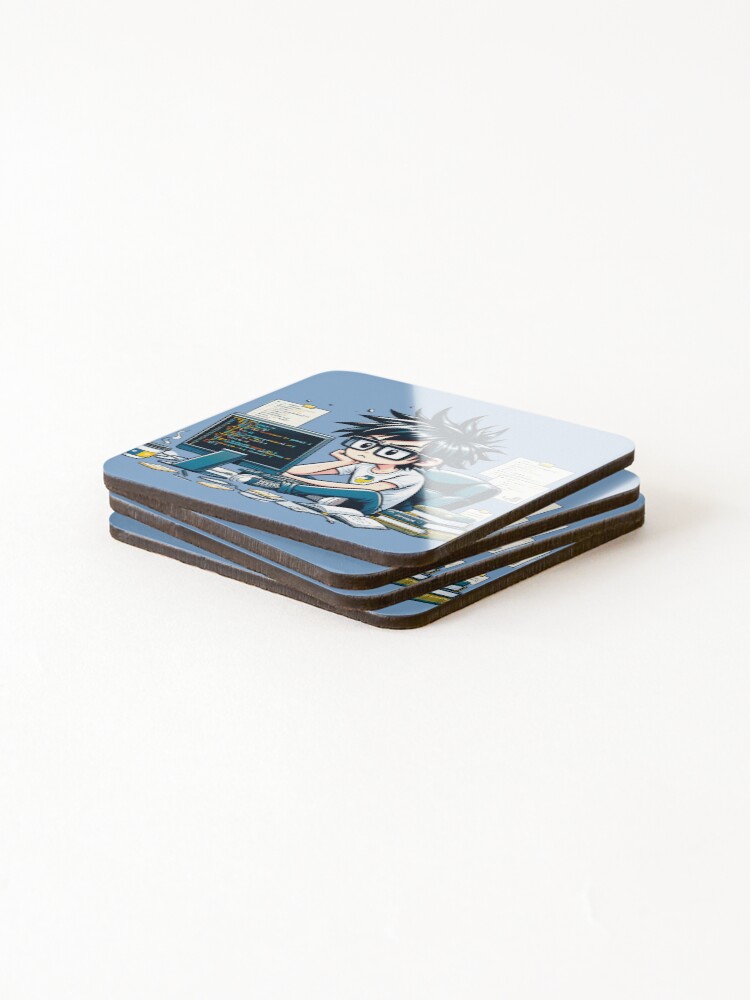 Thumbnail 4 of 5, Coasters (Set of 4), Python Pondering: A Programmer's Deep Dive into Code designed and sold by TuringTacoTales.