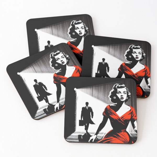 Item preview, Noir Crime Pursuit of a Girl in a Red Dress designed and sold by RESToRAPTOR.