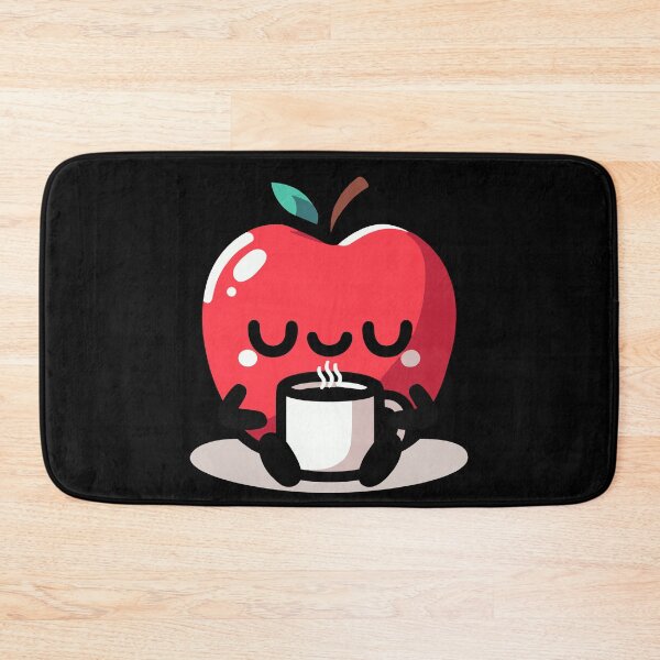 Item preview, Cute Apple Drinking Coffee designed and sold by BluRockDesigns.