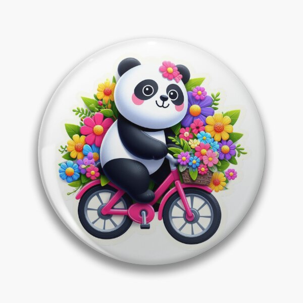 Item preview, Panda on his Floral Bike designed and sold by DADA- ArtisanVisuel.