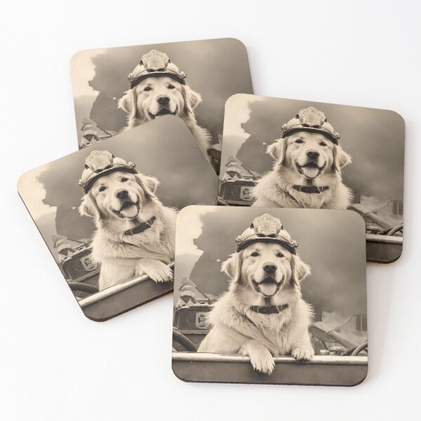 Item preview, Vintage Golden Retriever FireFighter #2 designed and sold by TheHotEnd.