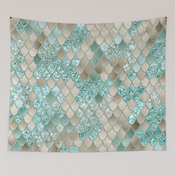 Item preview, Gold Mint Mermaid Scales Glam #2 (Foto solo con purpurina, no reflectante) designed and sold by Anita's & Bella's Art.