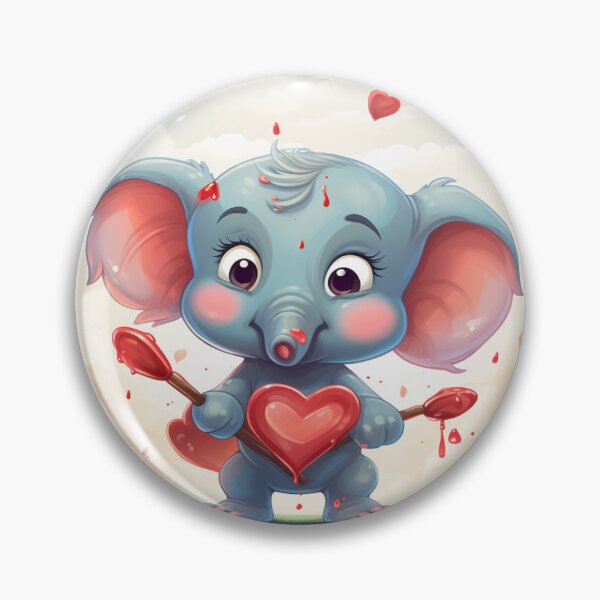 Item preview, valentine's day elephant decorative panel designed and sold by DropeSavage.