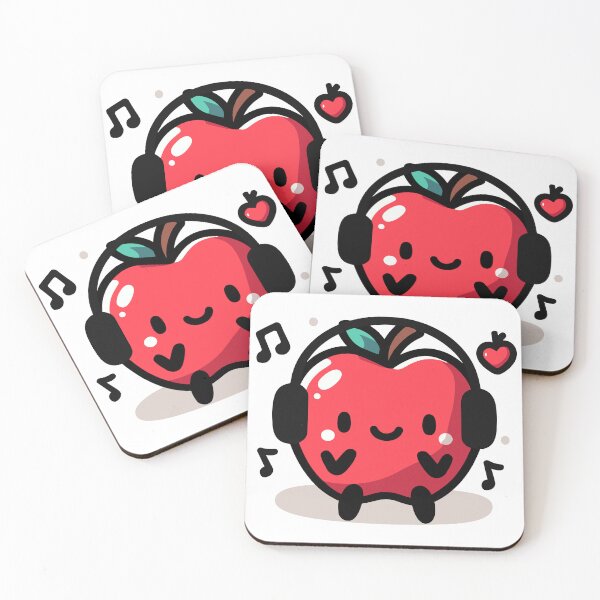 Item preview, Cute Apple Listening To Music designed and sold by BluRockDesigns.
