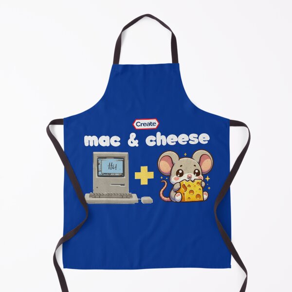 Aperçu de l'œuvre Techie Treats : conception vintage de Mac et de souris au fromage créée et vendue par Sir Meow Meow.
