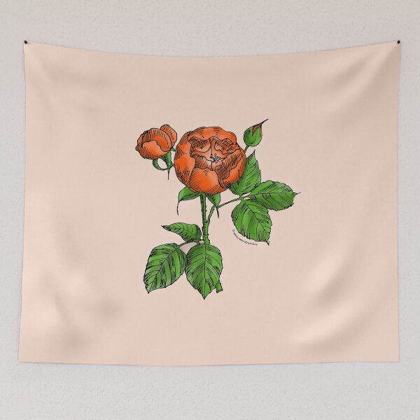 Item preview, Orange Globular Rose Bloom Semi-Double 8-15 Petals In 2 Rows designed and sold by Rachael Taylor.