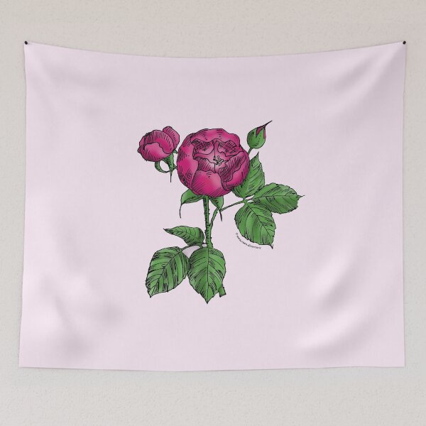 Item preview, Deep Pink Globular Rose Bloom Semi-Double 8-15 Petals In 2 Rows designed and sold by Rachael Taylor.