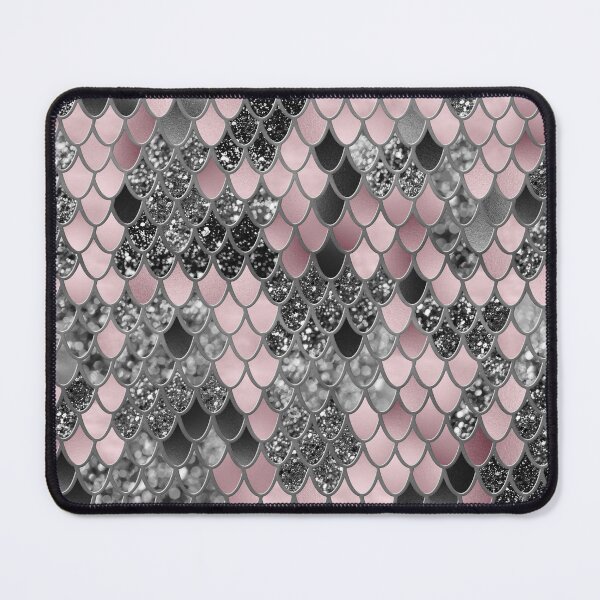 Item preview, Blush Pink Silver Black Mermaid Scales Glam #1 (Photo of Glitter Only - Not Reflective) designed and sold by Anita's & Bella's Art.