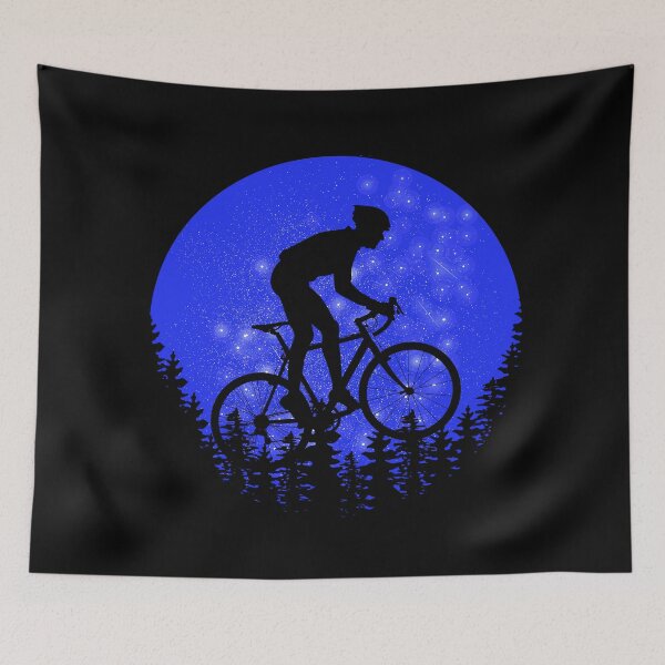 Item preview, cycling with a night view full of stars designed and sold by berwies.