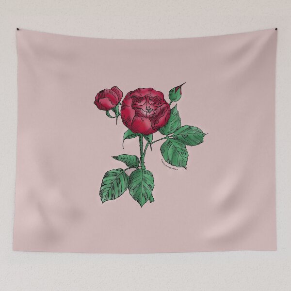 Item preview, Dark Red Globular Rose Bloom Semi-Double 8-15 Petals In 2 Rows designed and sold by Rachael Taylor.