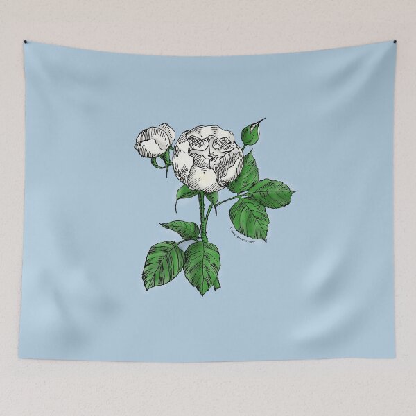 Item preview, White Globular Rose Bloom Semi-Double 8-15 Petals In 2 Rows designed and sold by Rachael Taylor.