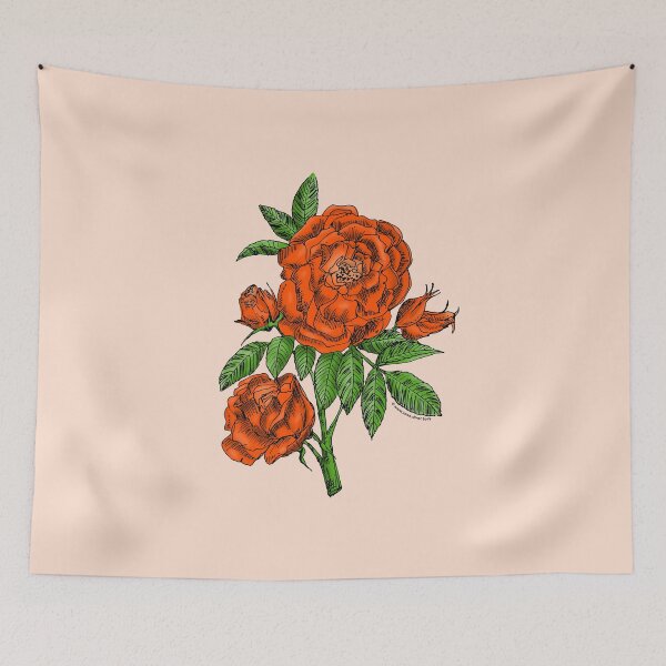 Item preview, Orange Globular Rose Bloom Double 16-25 Petals In 3+ Rows designed and sold by Rachael Taylor.