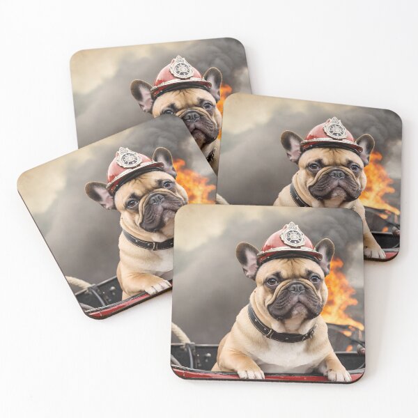Item preview, Vintage French Bulldog Firefighter #4 designed and sold by TheHotEnd.