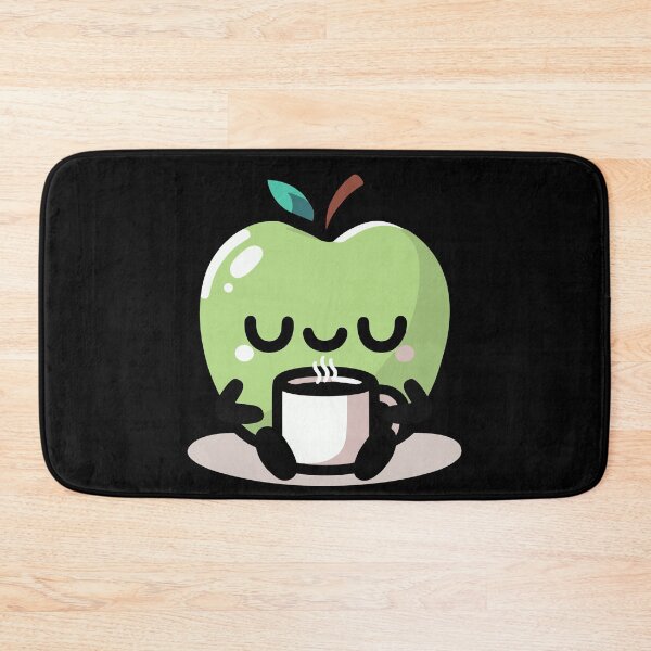Item preview, Cute Green Apple Drinking Coffee designed and sold by BluRockDesigns.