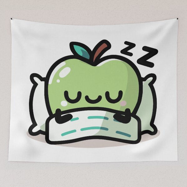 Item preview, Cute Green Apple Sleeping designed and sold by BluRockDesigns.