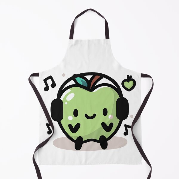 Item preview, Cute Green Apple Listening To Music designed and sold by BluRockDesigns.
