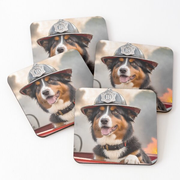 Item preview, Vintage Australian Shepherd Firefighter #1 designed and sold by TheHotEnd.