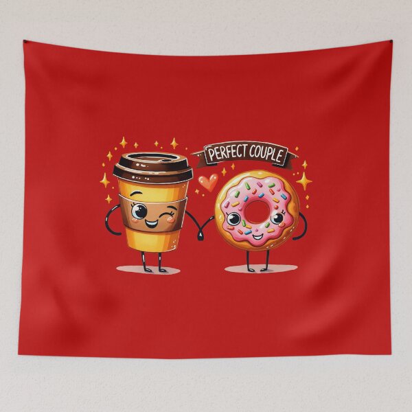 Item preview, Adorable Coffee & Donut Duo designed and sold by simonbluevski.