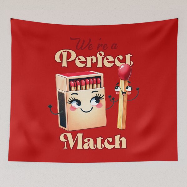 Item preview, Flame of Love - Cute Matchbox & Matchstick Illustration designed and sold by simonbluevski.